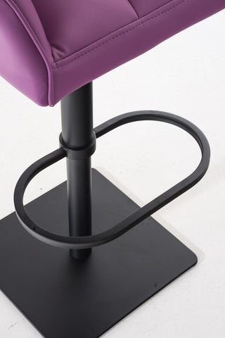 TPFLiving Bar Stool Damascus Frame Black Faux Leather
