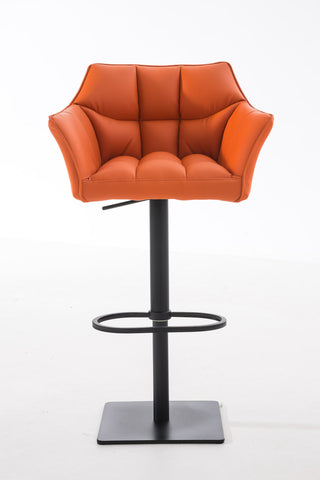TPFLiving Bar Stool Damascus Frame Black Faux Leather