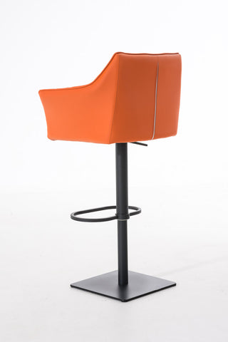 TPFLiving Bar Stool Damascus Frame Black Faux Leather
