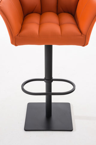 TPFLiving Bar Stool Damascus Frame Black Faux Leather