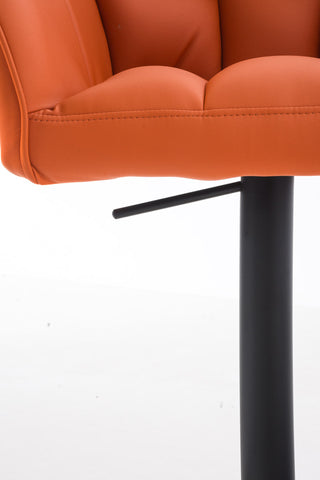 TPFLiving Bar Stool Damascus Frame Black Faux Leather