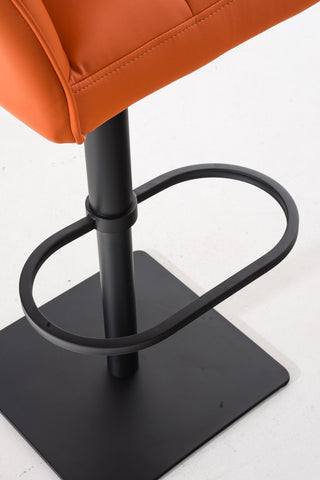 TPFLiving Bar Stool Damascus Frame Black Faux Leather