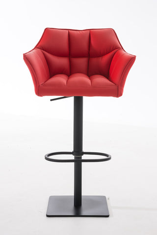 TPFLiving Bar Stool Damascus Frame Black Faux Leather