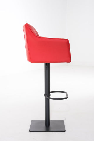 TPFLiving Bar Stool Damascus Frame Black Faux Leather
