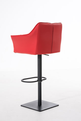 TPFLiving Bar Stool Damascus Frame Black Faux Leather