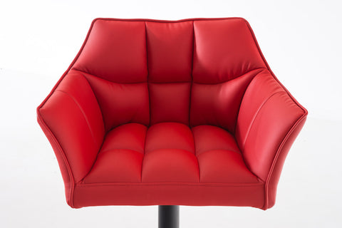 TPFLiving Bar Stool Damascus Frame Black Faux Leather