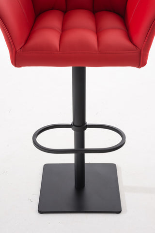 TPFLiving Bar Stool Damascus Frame Black Faux Leather