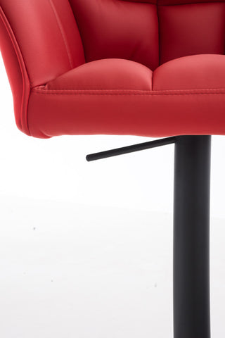 TPFLiving Bar Stool Damascus Frame Black Faux Leather