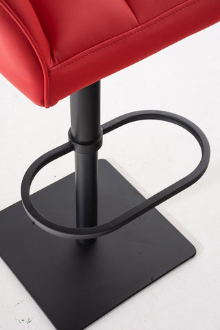 TPFLiving Bar Stool Damascus Frame Black Faux Leather
