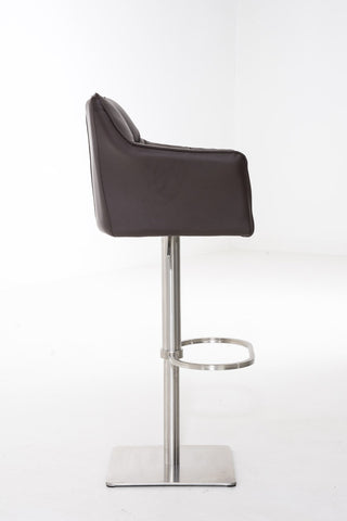 TPFLiving bar stool Damascus frame stainless steel faux leather