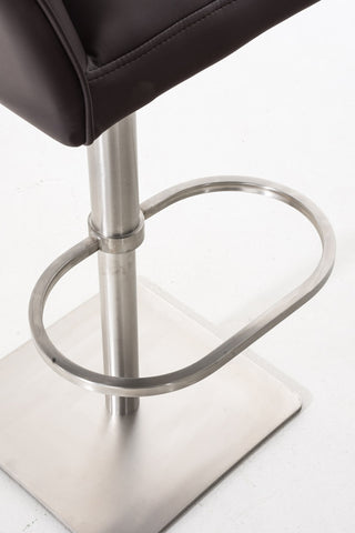 TPFLiving bar stool Damascus frame stainless steel faux leather