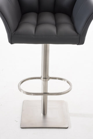 TPFLiving bar stool Damascus frame stainless steel faux leather