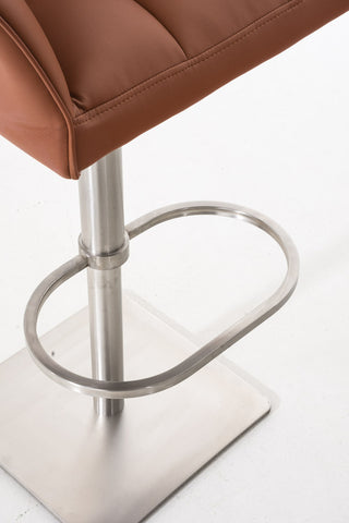 TPFLiving bar stool Damascus frame stainless steel faux leather