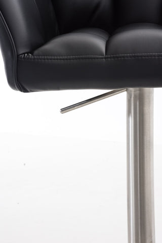 TPFLiving bar stool Damascus frame stainless steel faux leather