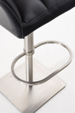 TPFLiving bar stool Damascus frame stainless steel faux leather