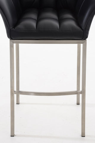 TPFLiving Damascus bar stool with 4-foot frame stainless steel faux leather