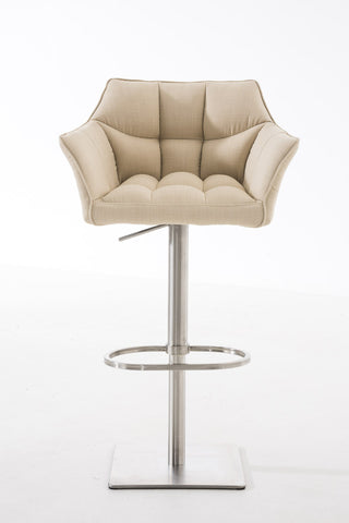 TPFLiving Barhocker Damaskus Gestell Edelstahl Stoff