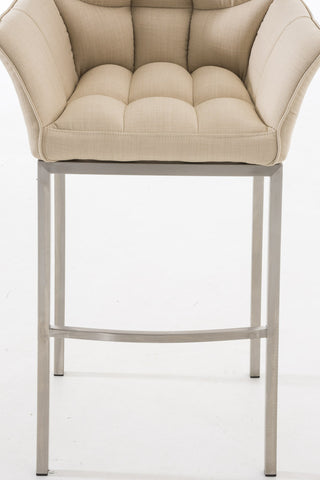 TPFLiving Damascus bar stool with 4-foot frame stainless steel fabric
