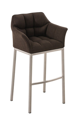 TPFLiving Damascus bar stool with 4-foot frame stainless steel fabric