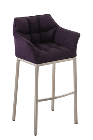 TPFLiving Damascus bar stool with 4-foot frame stainless steel fabric