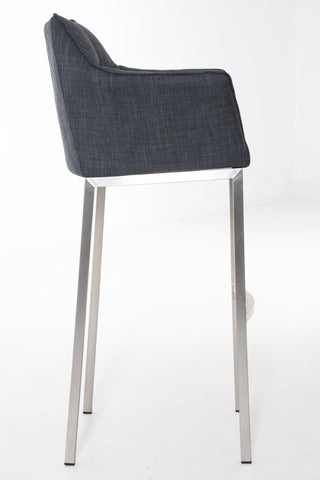 TPFLiving Damascus bar stool with 4-foot frame stainless steel fabric