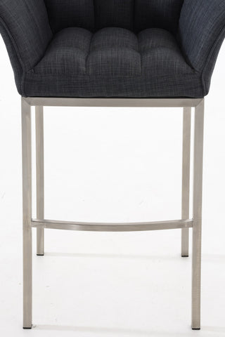 TPFLiving Damascus bar stool with 4-foot frame stainless steel fabric