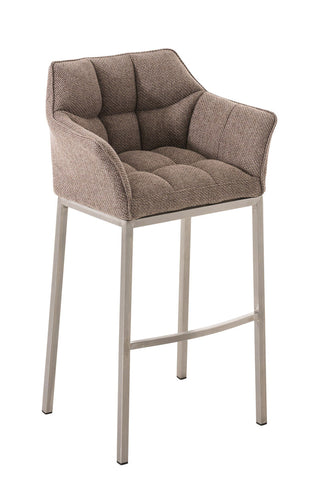 TPFLiving Damascus bar stool with 4-foot frame stainless steel fabric