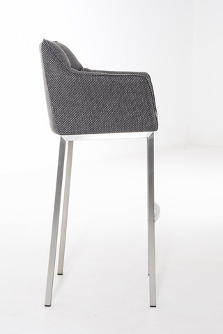 TPFLiving Damascus bar stool with 4-foot frame stainless steel fabric