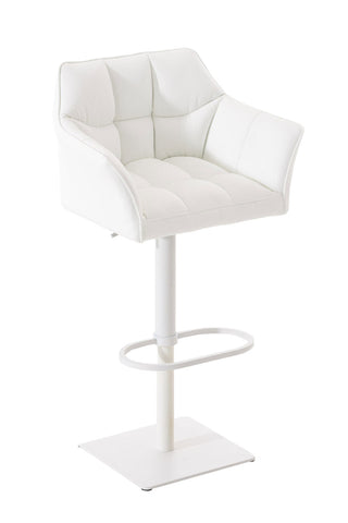 TPFLiving bar stool Damascus frame white faux leather