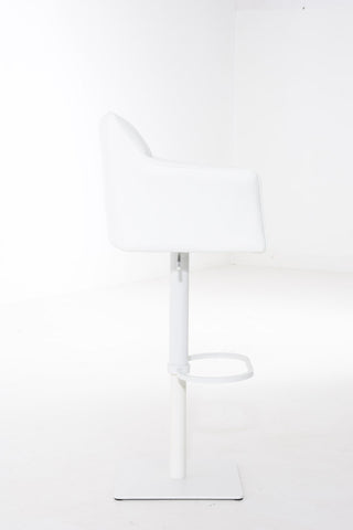 TPFLiving bar stool Damascus frame white faux leather