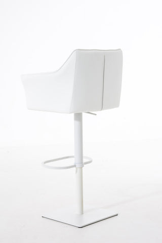 TPFLiving bar stool Damascus frame white faux leather