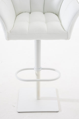 TPFLiving bar stool Damascus frame white faux leather