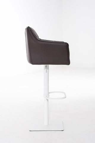 TPFLiving bar stool Damascus frame white faux leather