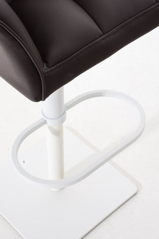 TPFLiving bar stool Damascus frame white faux leather