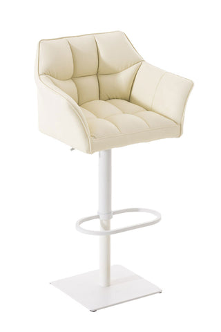 TPFLiving bar stool Damascus frame white faux leather