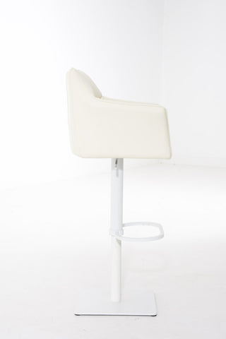 TPFLiving bar stool Damascus frame white faux leather