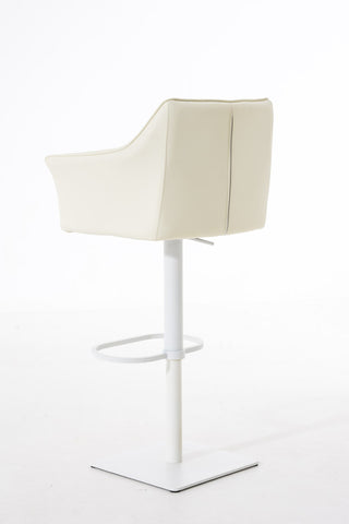 TPFLiving bar stool Damascus frame white faux leather