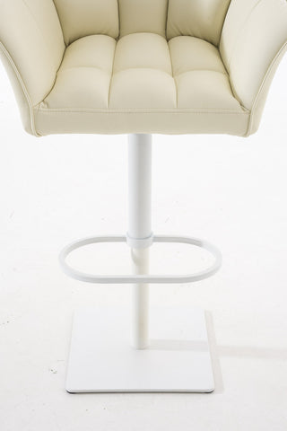 TPFLiving bar stool Damascus frame white faux leather