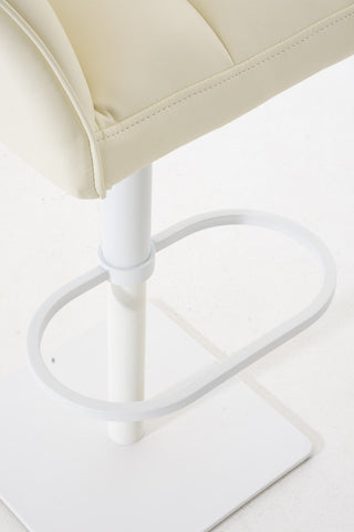 TPFLiving bar stool Damascus frame white faux leather