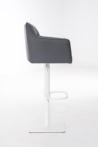 TPFLiving bar stool Damascus frame white faux leather