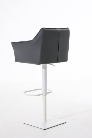 TPFLiving bar stool Damascus frame white faux leather