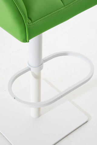 TPFLiving bar stool Damascus frame white faux leather