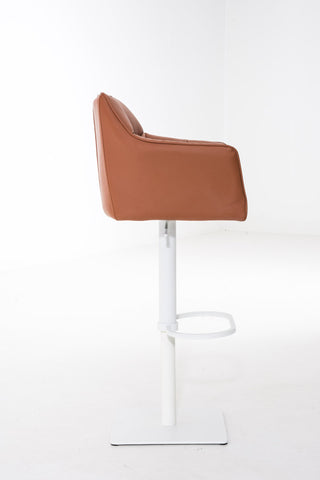 TPFLiving bar stool Damascus frame white faux leather