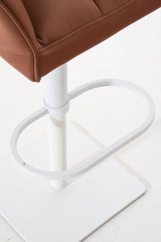 TPFLiving bar stool Damascus frame white faux leather