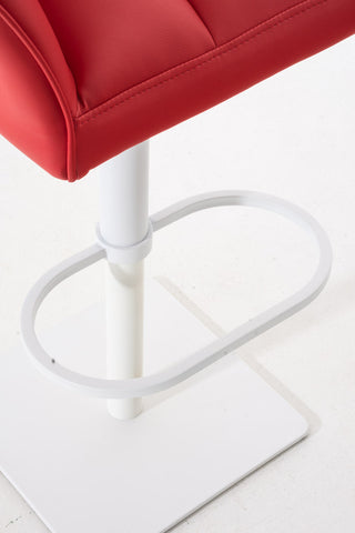 TPFLiving bar stool Damascus frame white faux leather