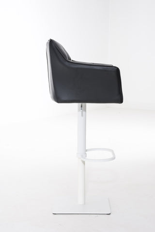 TPFLiving bar stool Damascus frame white faux leather