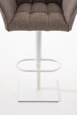 TPFLiving bar stool Damascus frame white fabric