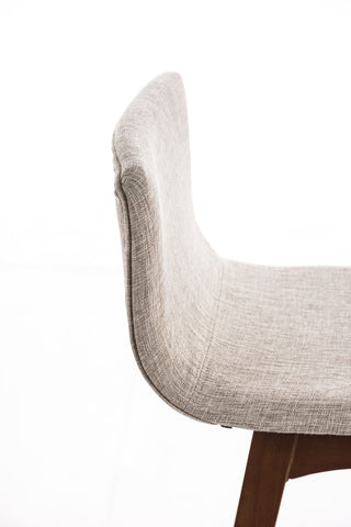 TPFLiving bar stool Tauro frame walnut fabric