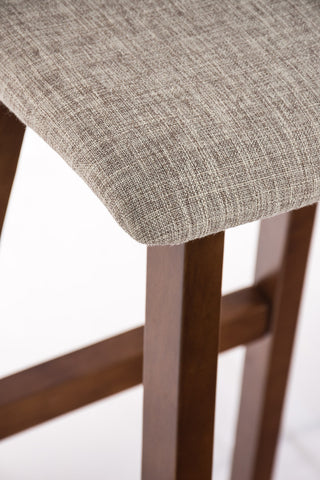 TPFLiving bar stool Tauro frame walnut fabric