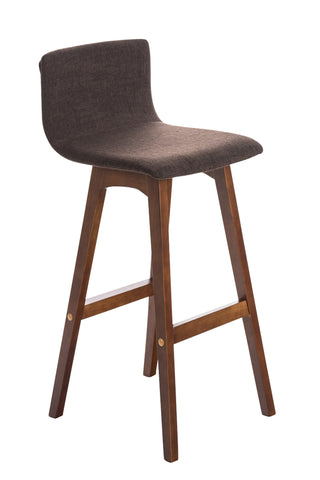 TPFLiving bar stool Tauro frame walnut fabric